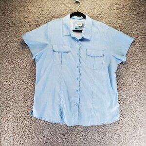 Magellan Shirt Womens 2X Blue Classic Fit Fish Gear Moisture-Wicking